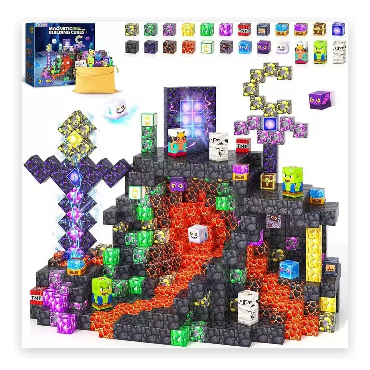 ZH-028 view 2 - 100 PCS STEM Educational Magnetic Building Blocks - Crystal City