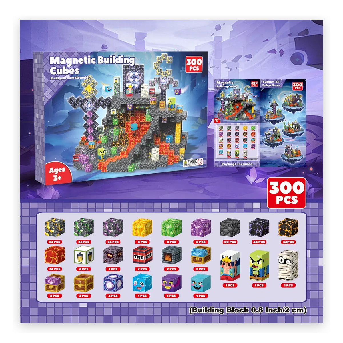 ZH-030 view 2 - 300 PCS STEM Educational Magnetic Building Blocks - Grand Crystal City