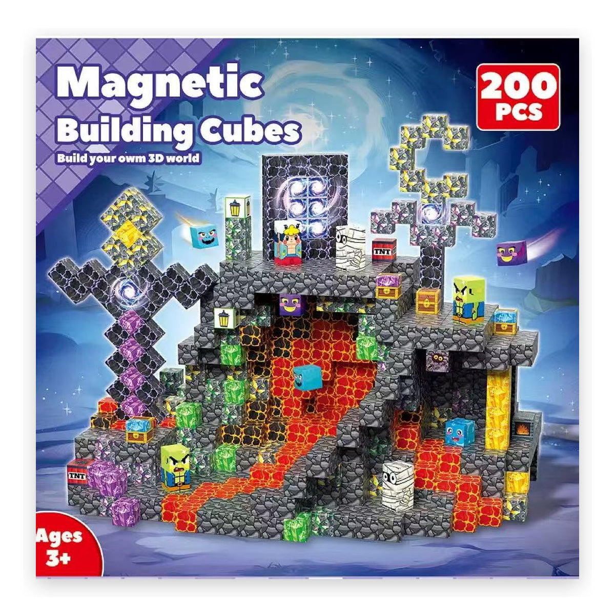 ZH-029 view 2 - 200 PCS STEM Educational Magnetic Building Blocks - Crystal City