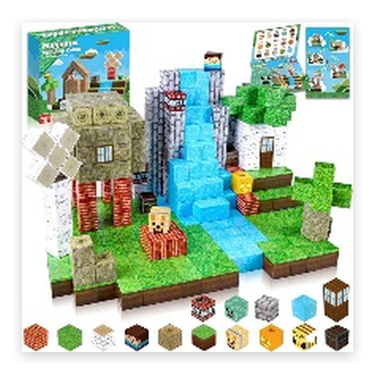 ZH-018 view 2 - 100 PCS STEM Educational Magnetic Building Blocks - Jungle Waterfall