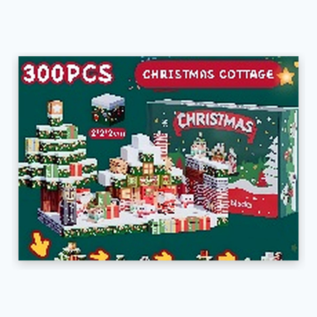 ZH-015 view 3 - 300 PCS STEM Educational Magnetic Building Blocks - Christmas Cottage