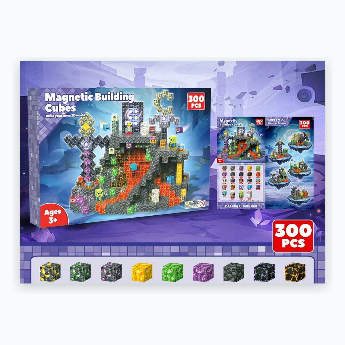ZH-030 view 3 - 300 PCS STEM Educational Magnetic Building Blocks - Grand Crystal City