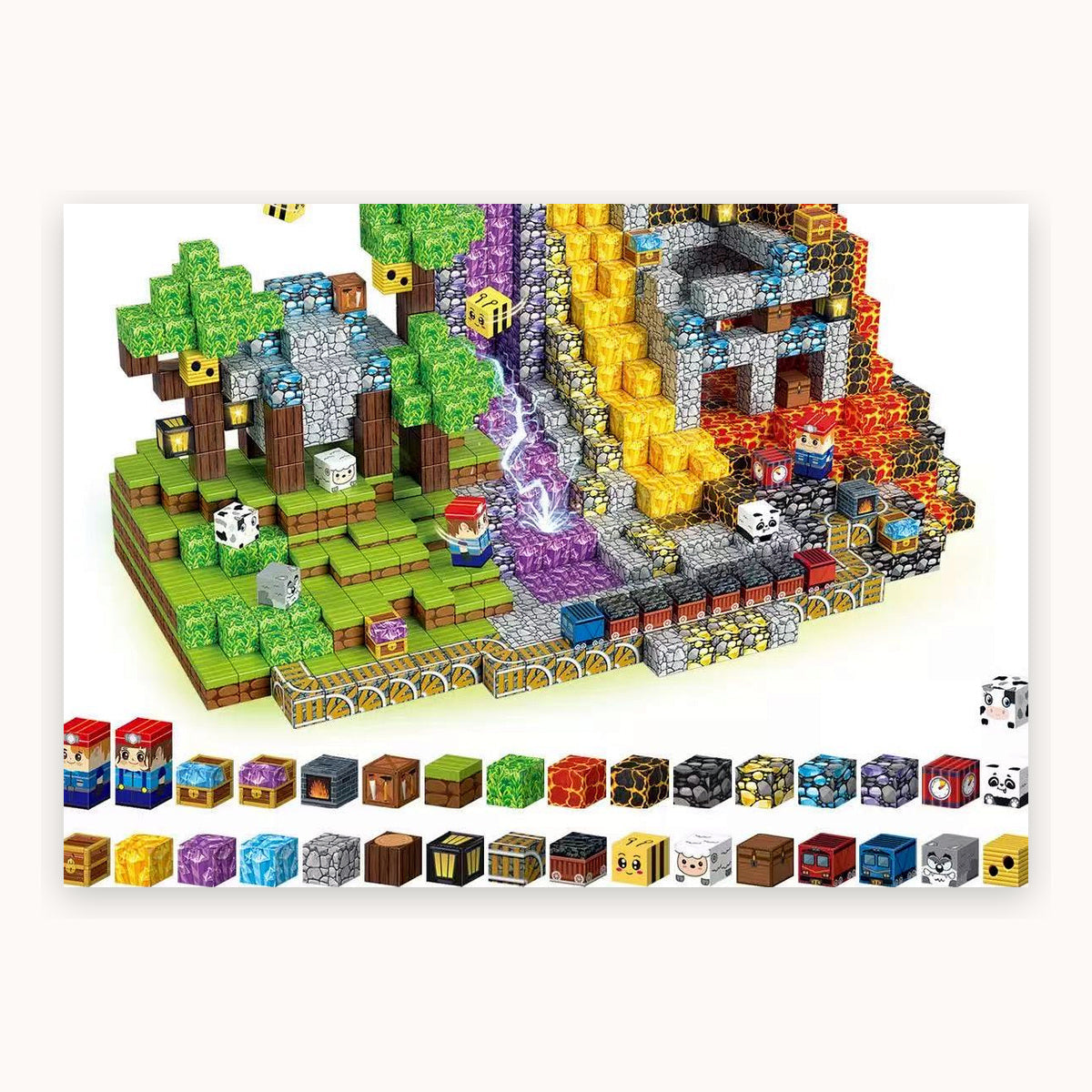 ZH-035 view 4 - 150 PCS STEM Educational Magnetic Building Blocks - Crystal Mine Cave