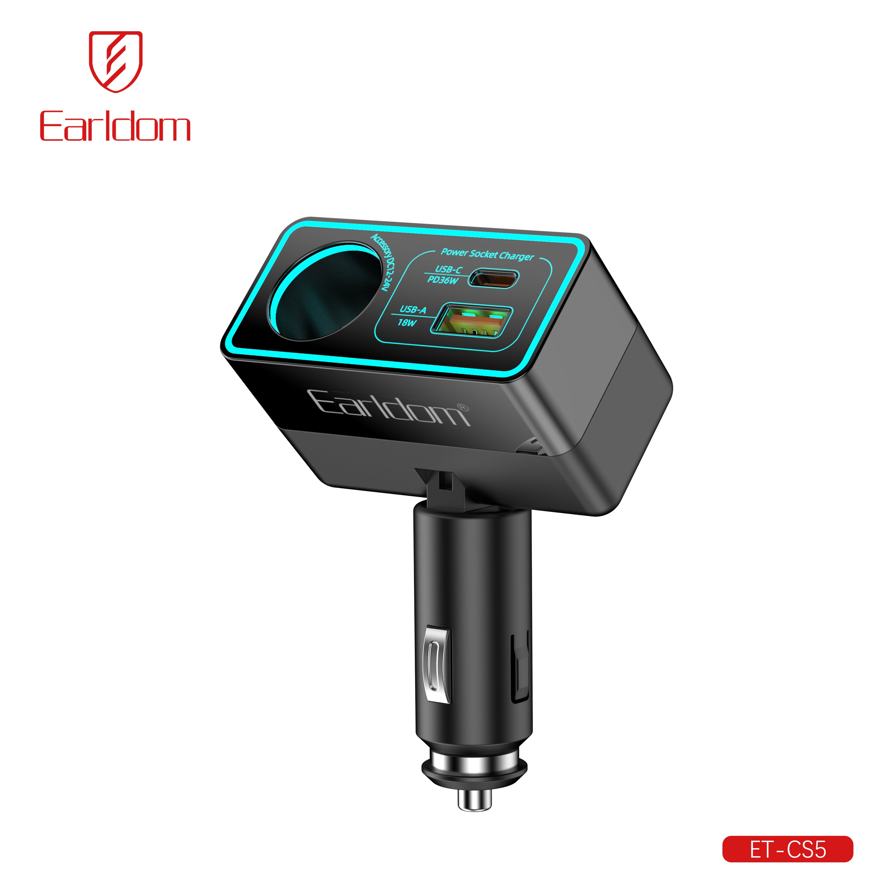 120W USB+PD 36W 1 socket Extended cigarette lighter