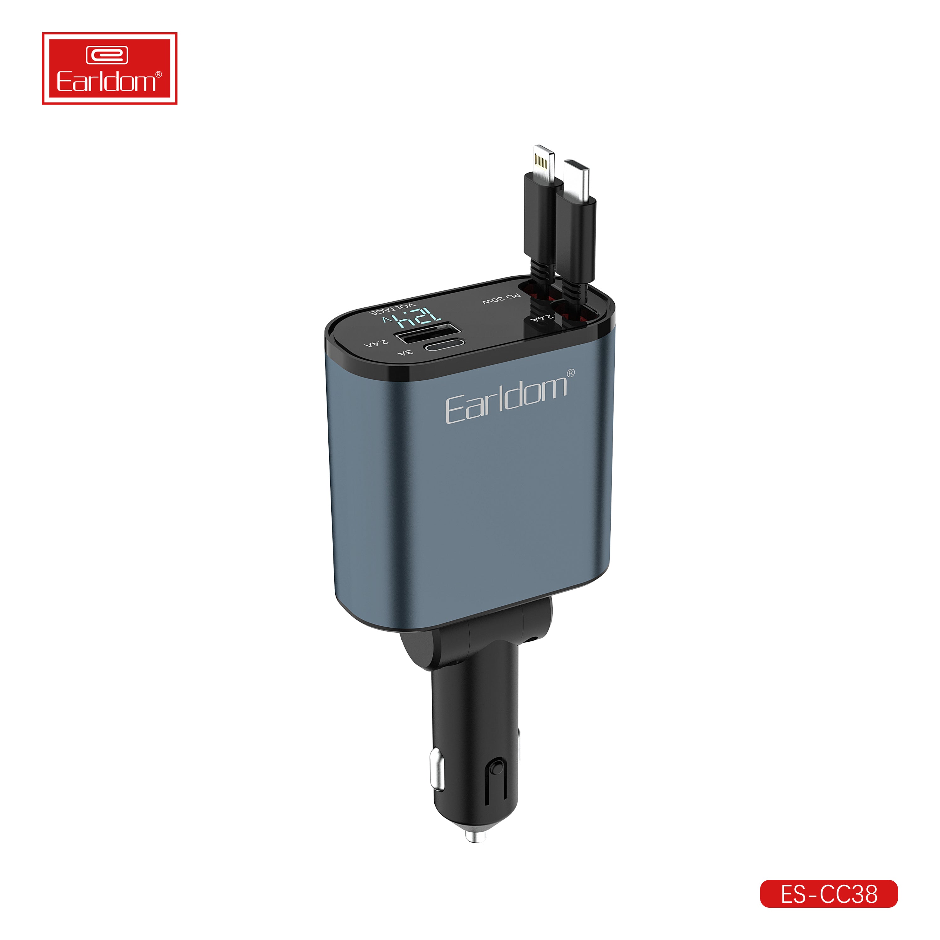 Earldom 63W USB+PD cable 80cm storage ios type-c car charger