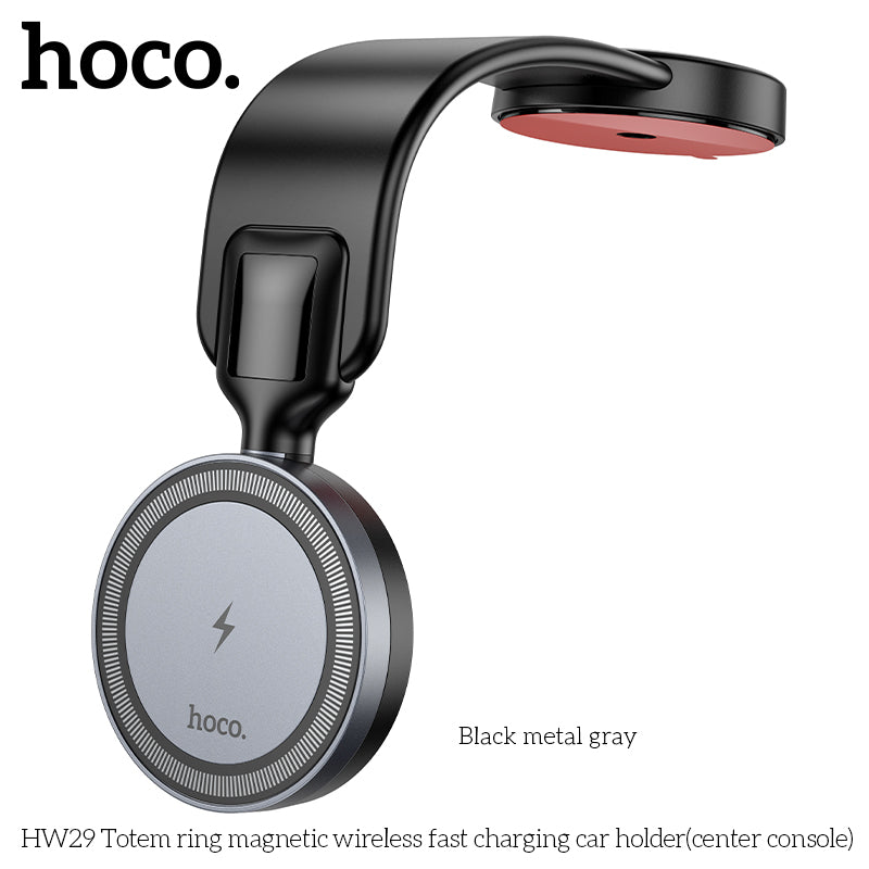 HOCO HW29 | Totem ring magnetic wireless 15W fast charging car holder