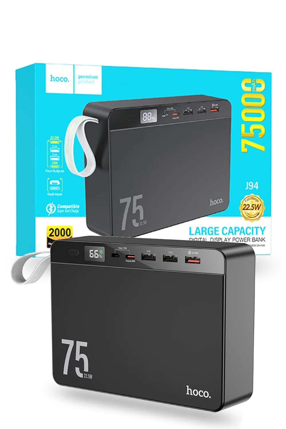 Hoco 22.5W 75000mAh Overlord Charging Power Bank J94