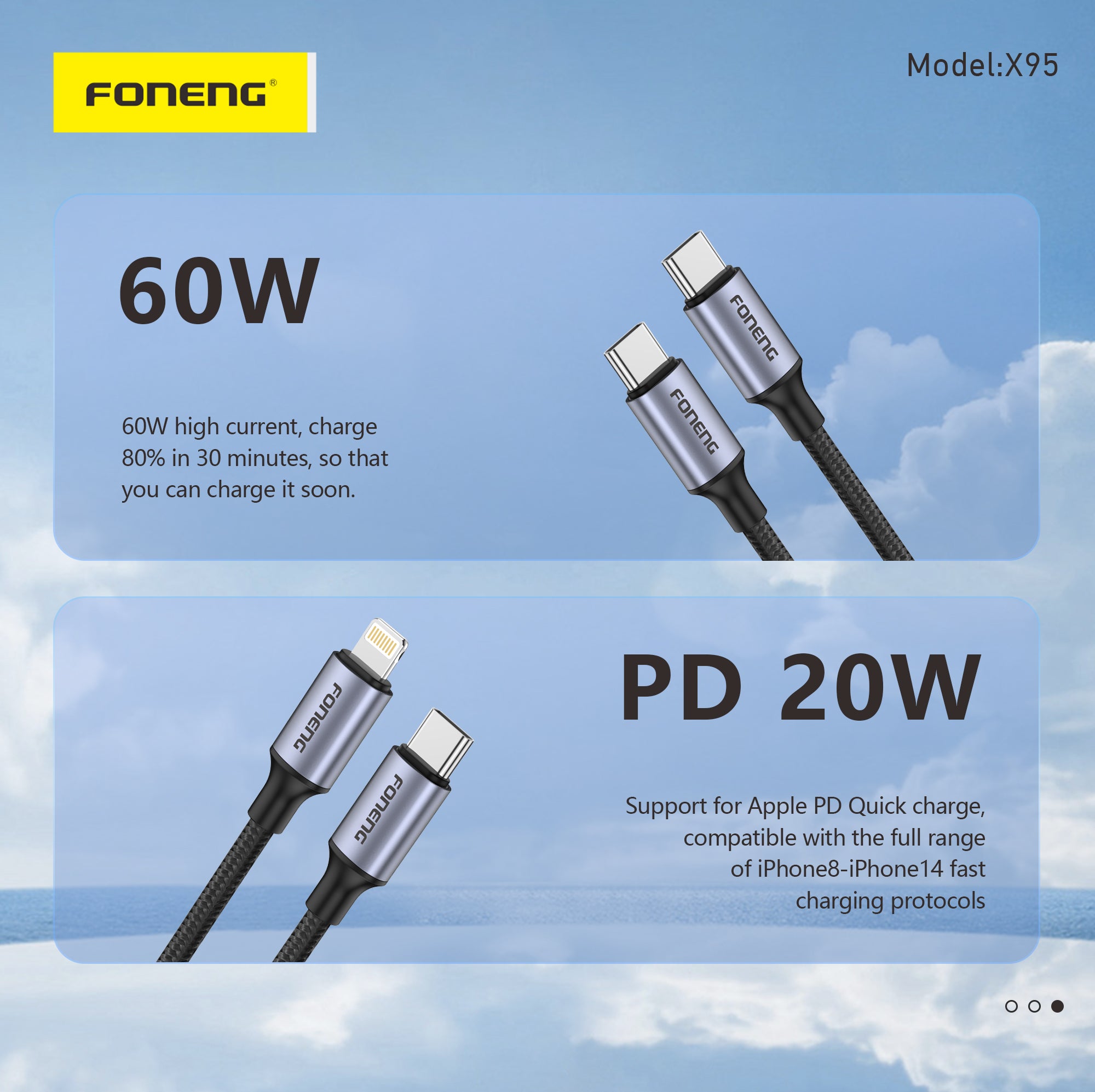 Foneng X95 1.2M Cable
