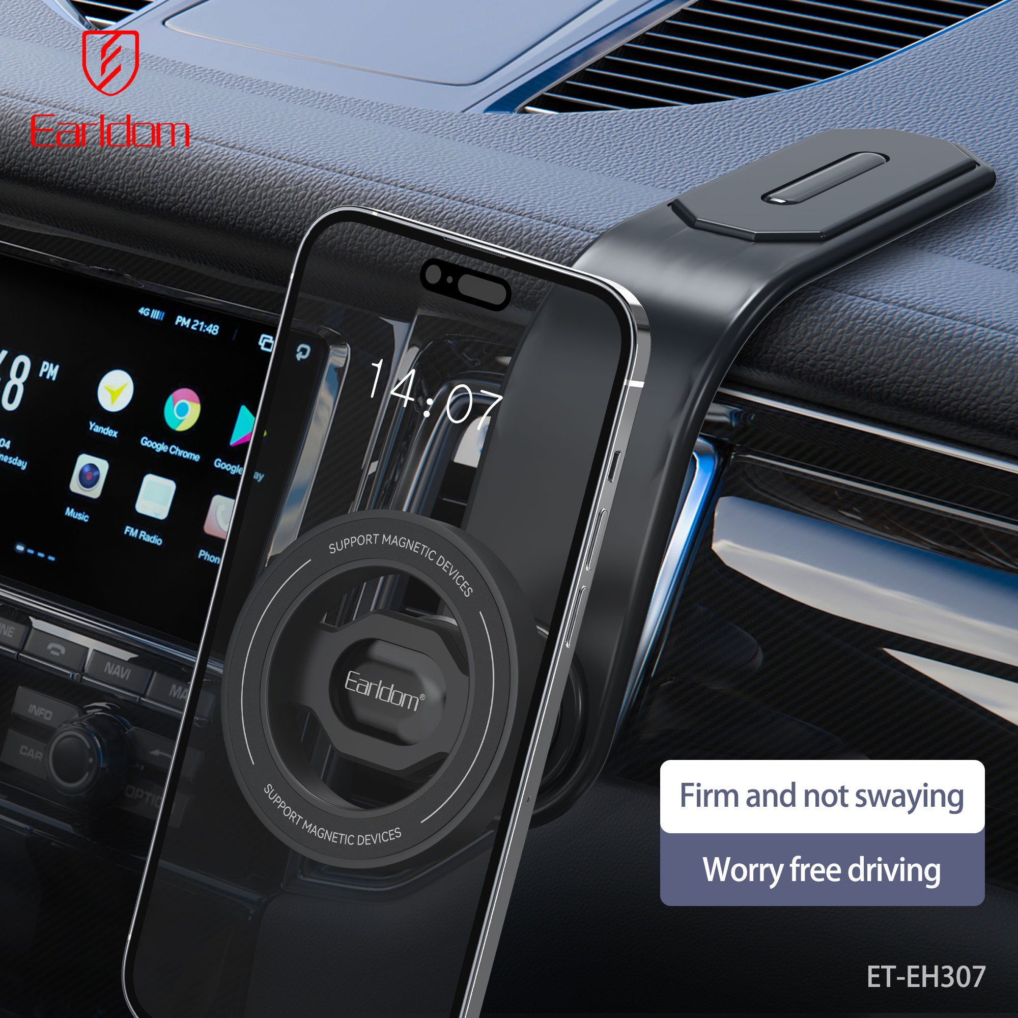 Dashboard behind the vehicle screen Magnet holder