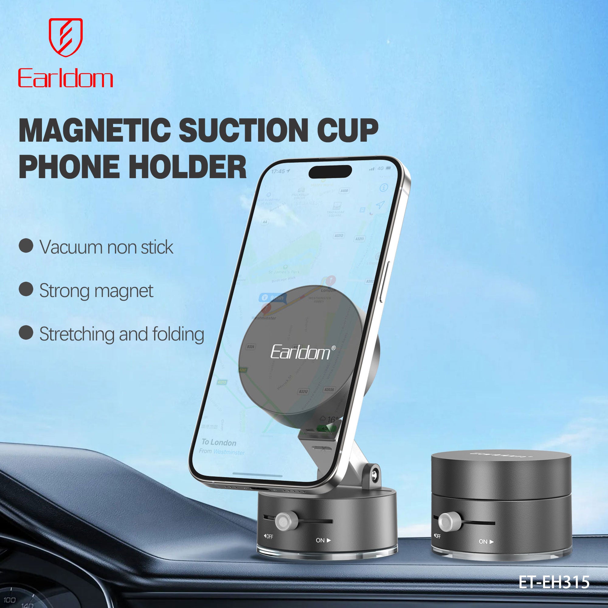 Earldom Magnetic Suction Cup Mobile Phone Stand