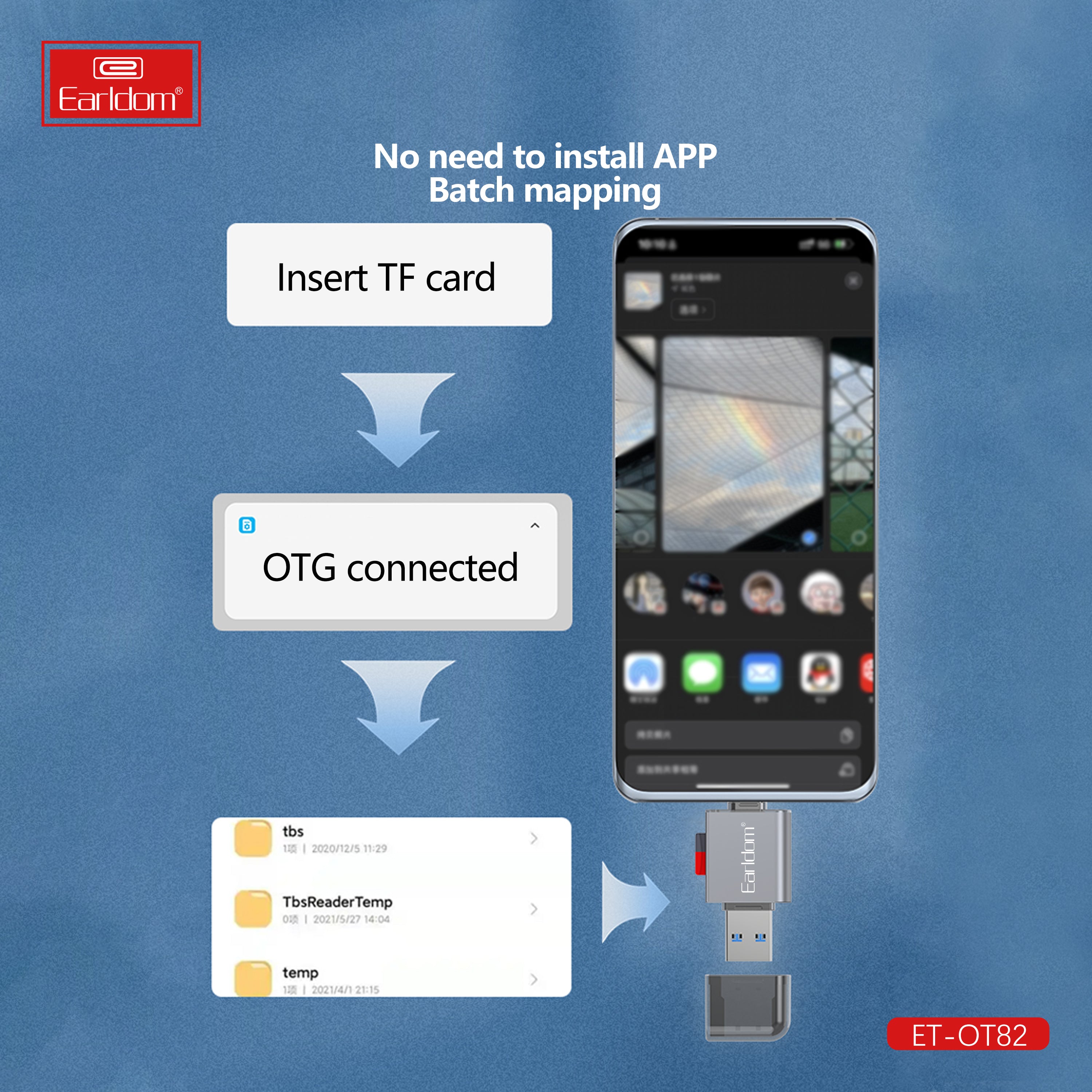 type c lighting to micro sd card to mobile phone