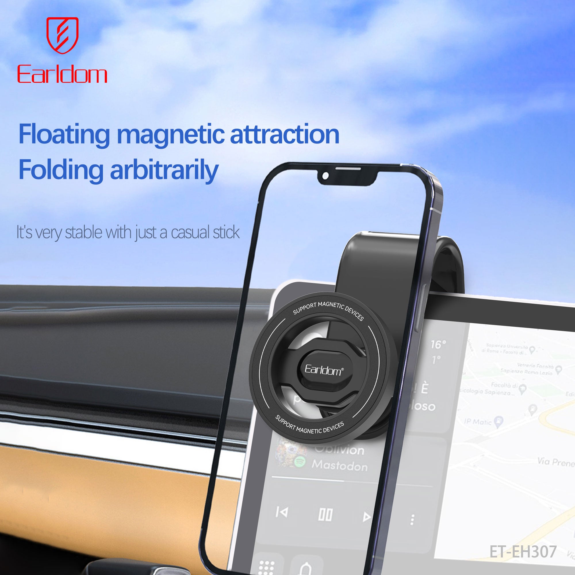 Dashboard behind the vehicle screen Magnet holder