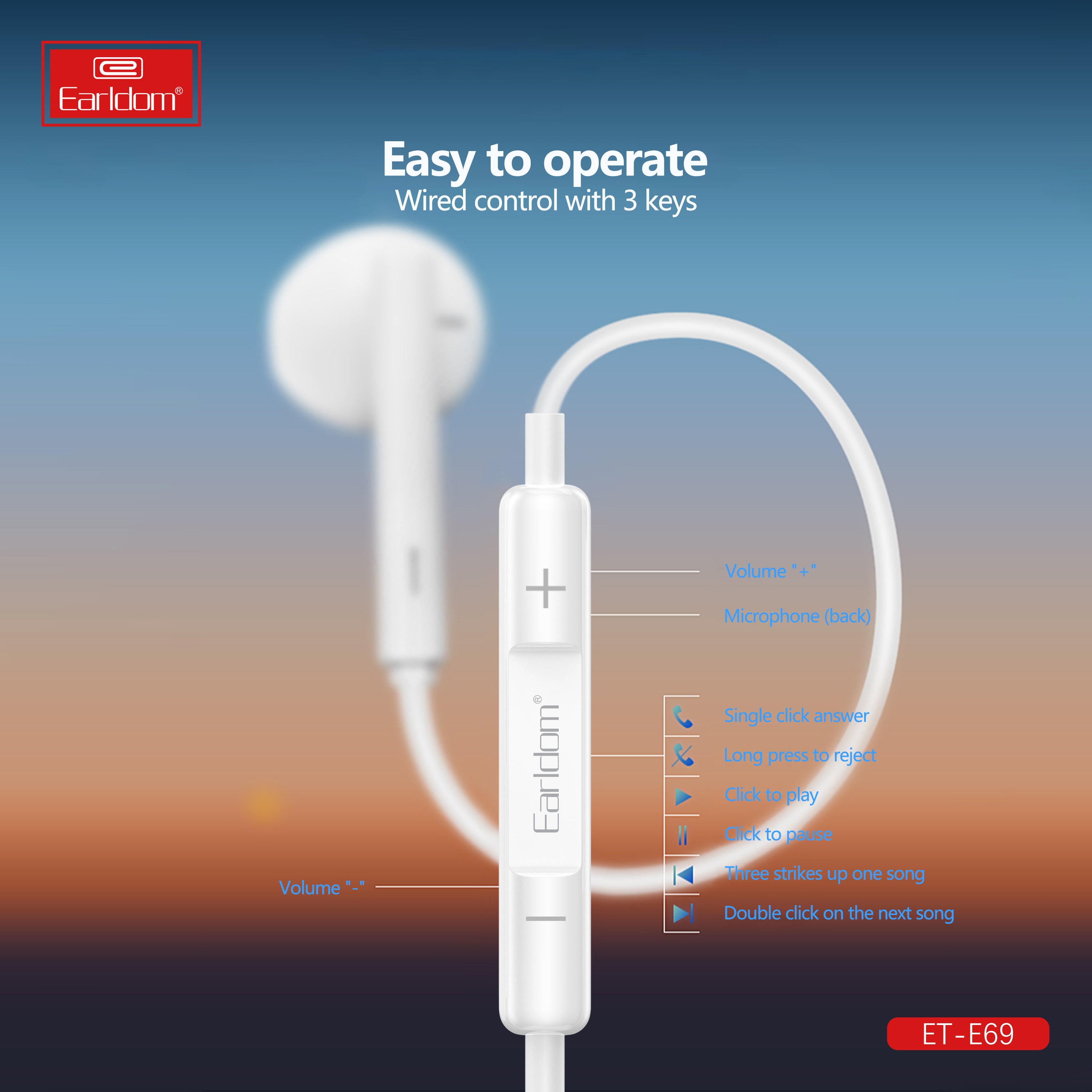 E69 Lighting Earphone Plug And USE