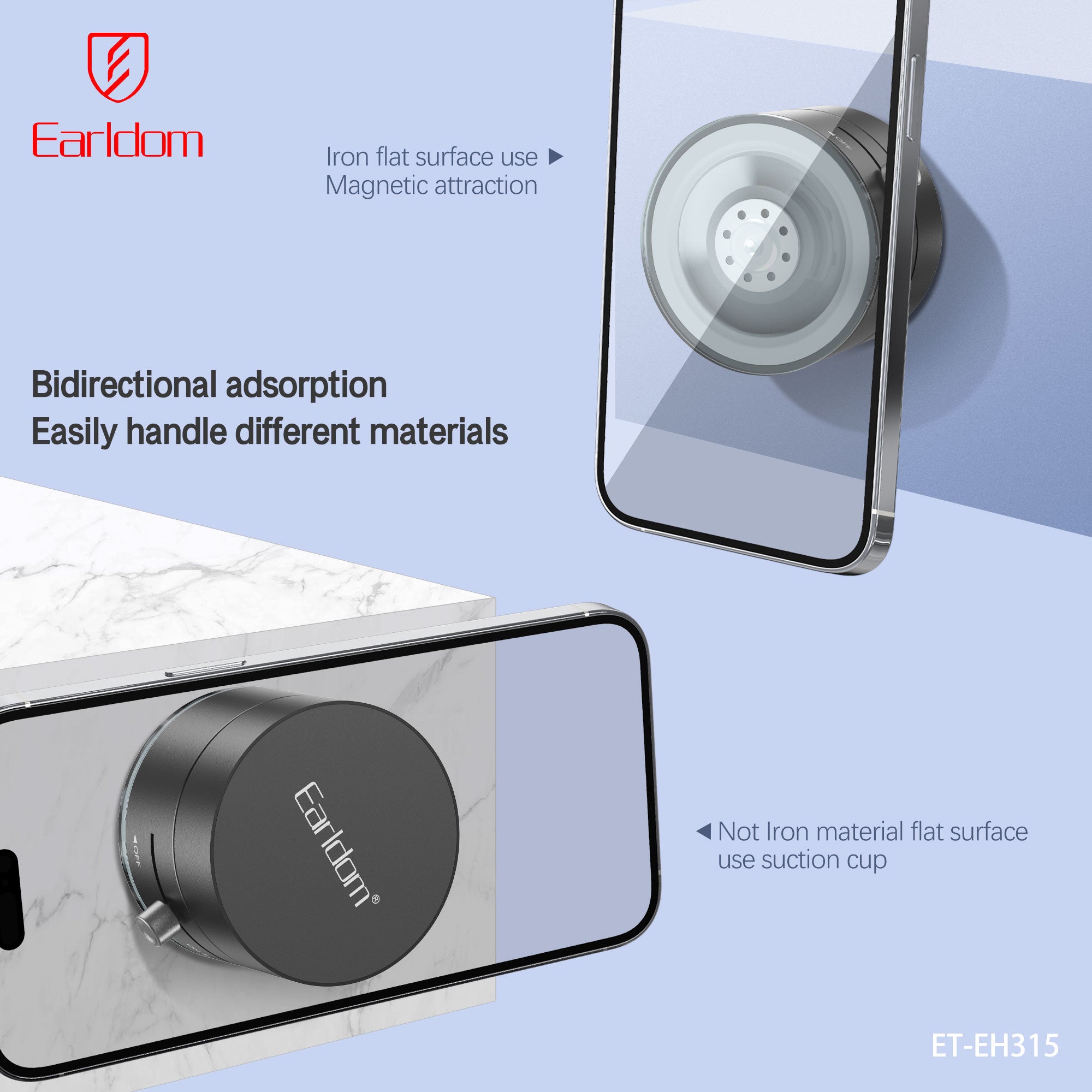 Earldom Magnetic Suction Cup Mobile Phone Stand