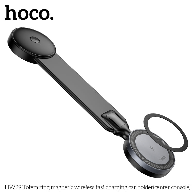HOCO HW29 | Totem ring magnetic wireless 15W fast charging car holder