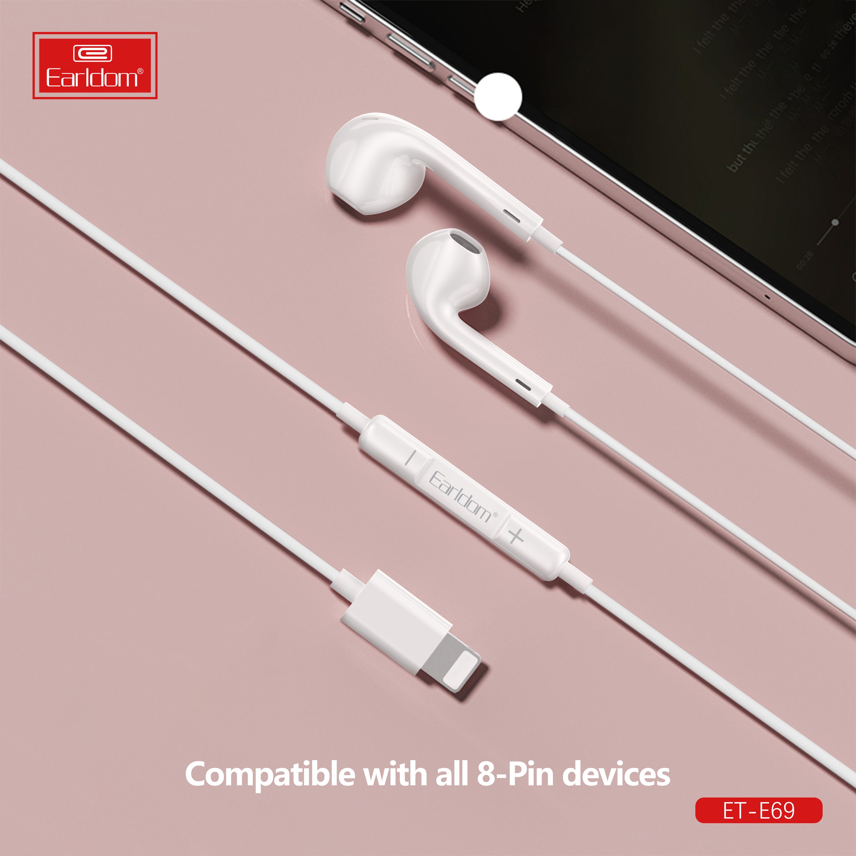 E69 Lighting Earphone Plug And USE