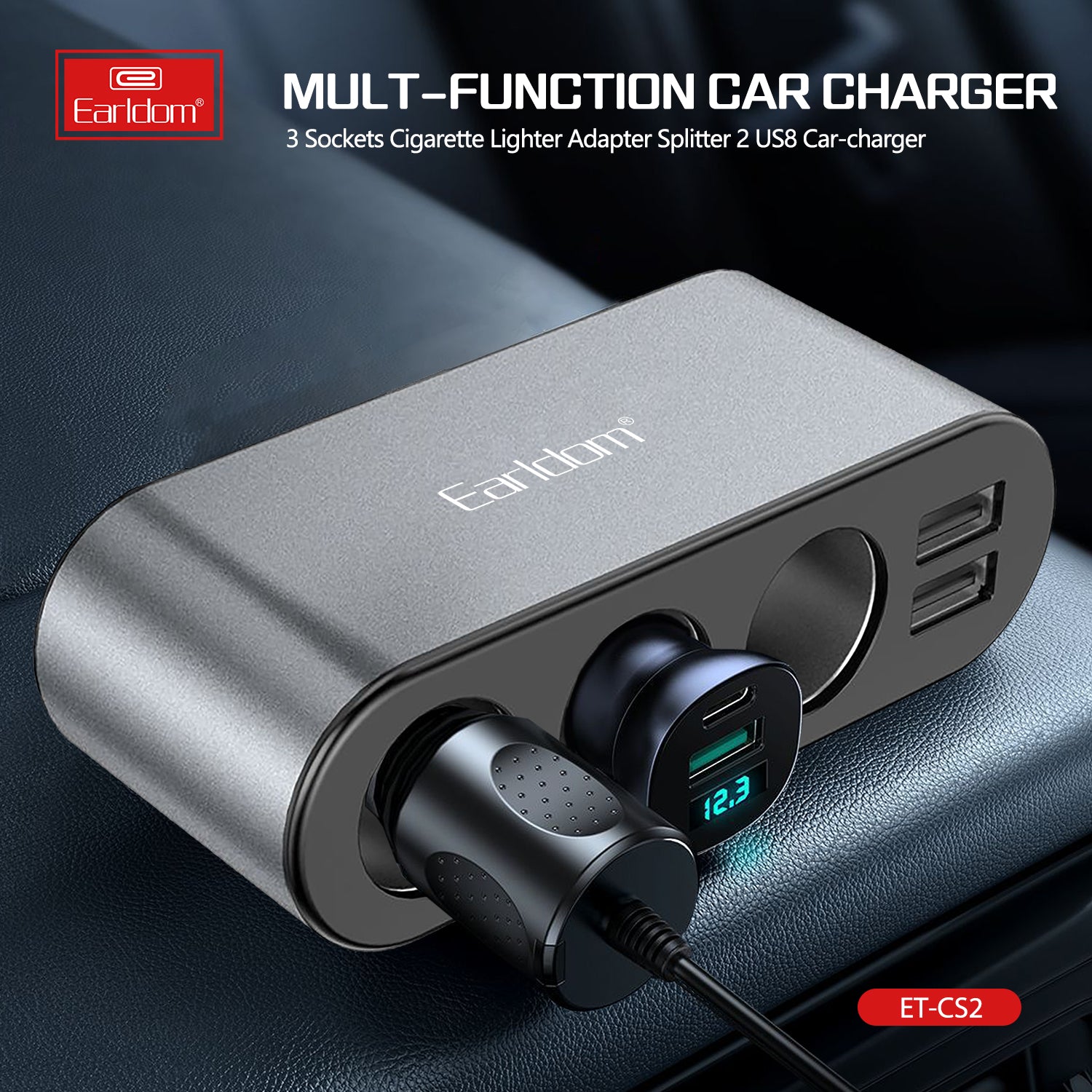 120W 1USB 3socket Car Socket