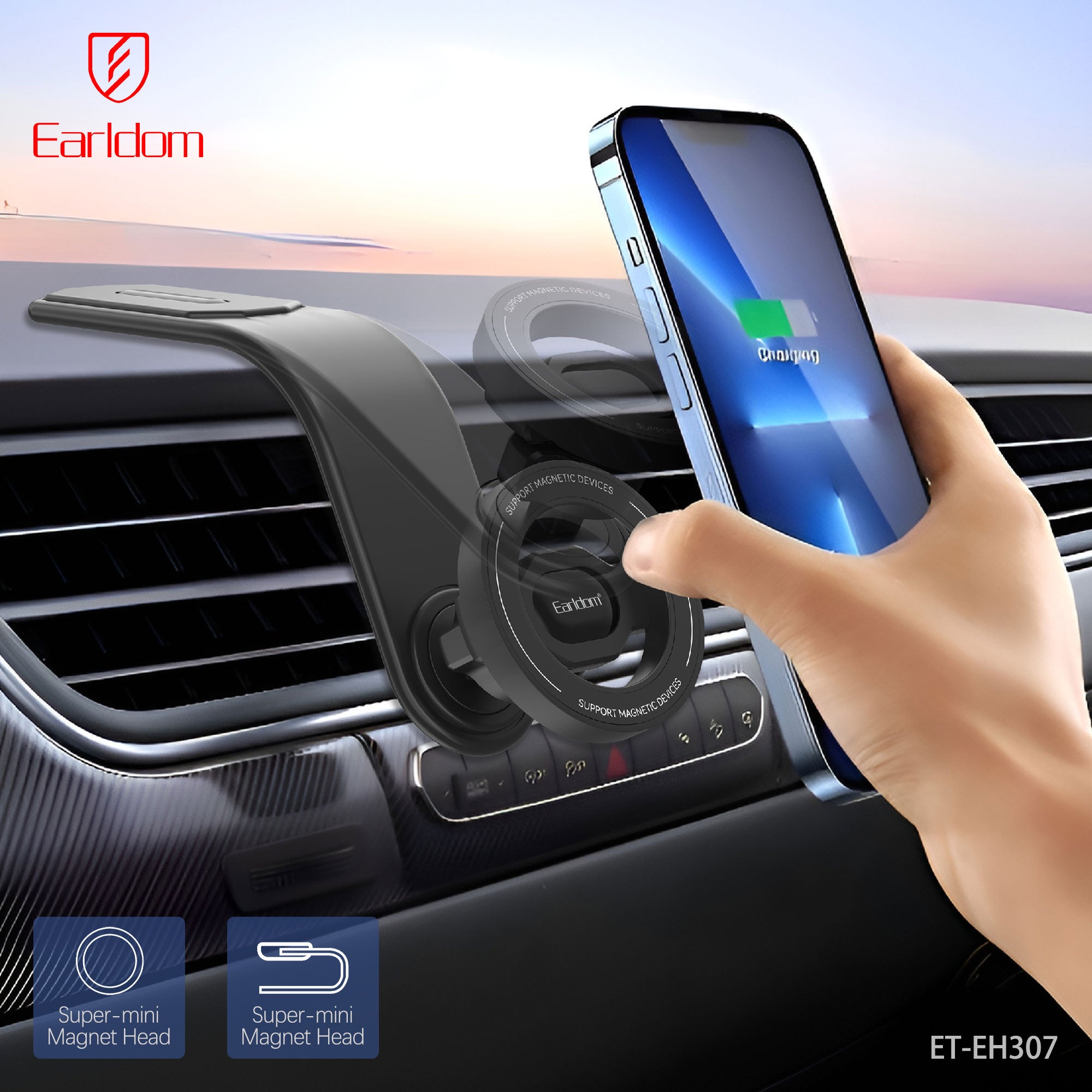 Dashboard behind the vehicle screen Magnet holder