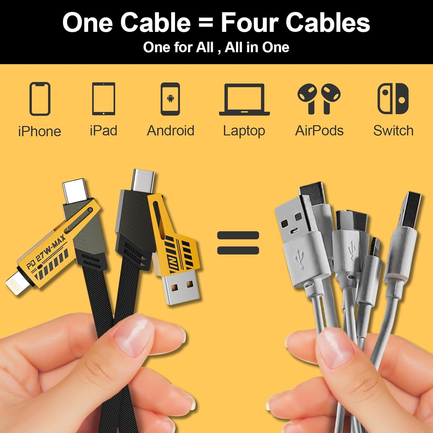 4 in 1 USB C to Lightning Cable