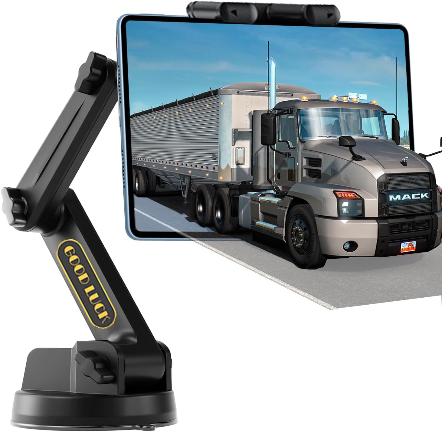 iPad & Tablet Mount for Truck - Heavy Duty,Dashboard Windshield Phone Holder 16.9 inch Long Arm,Super Suction Cup Compatible with Pickup Truck,Commercial Truck and All Tablet & iPad