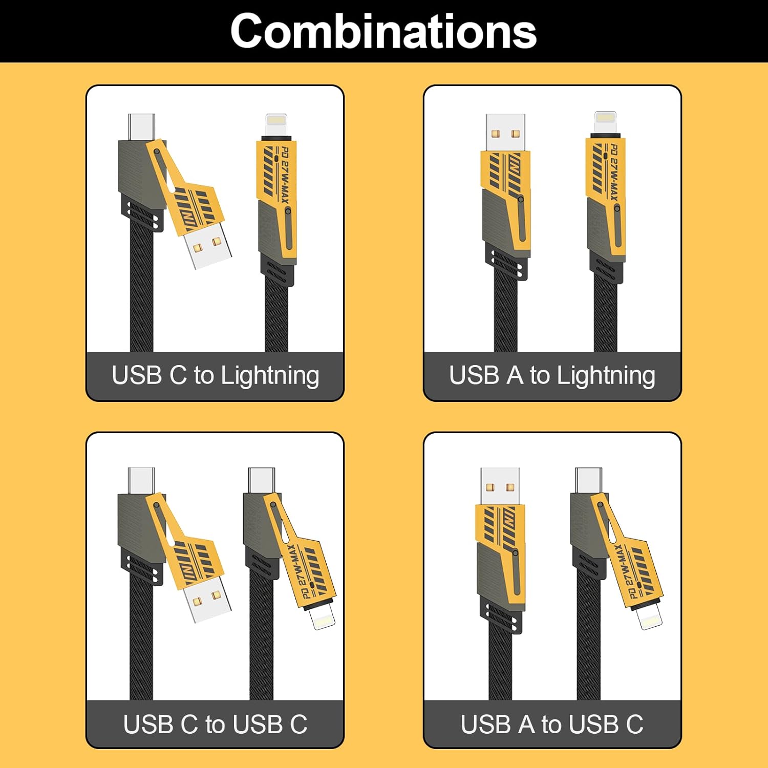 4 in 1 USB C to Lightning Cable