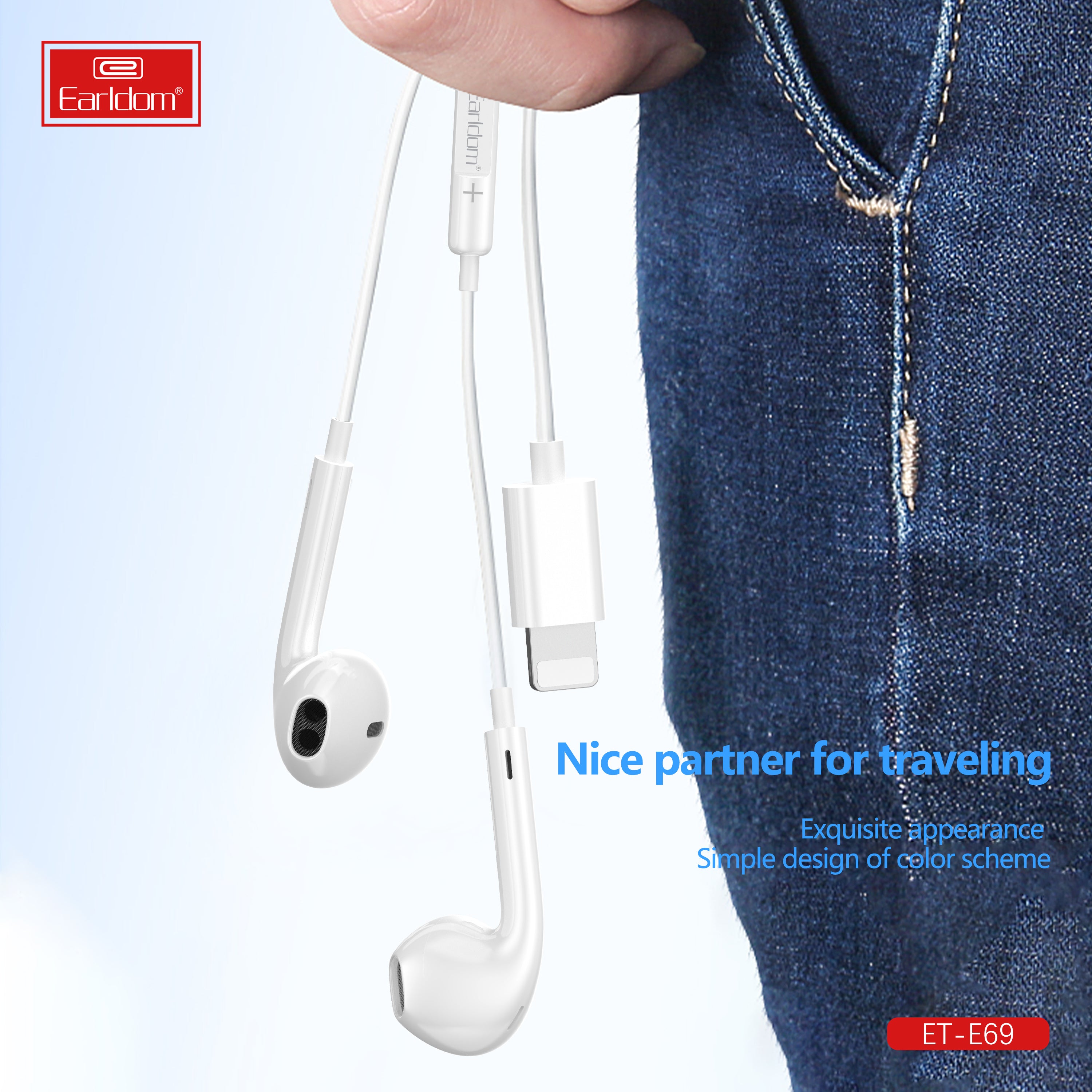 E69 Lighting Earphone Plug And USE