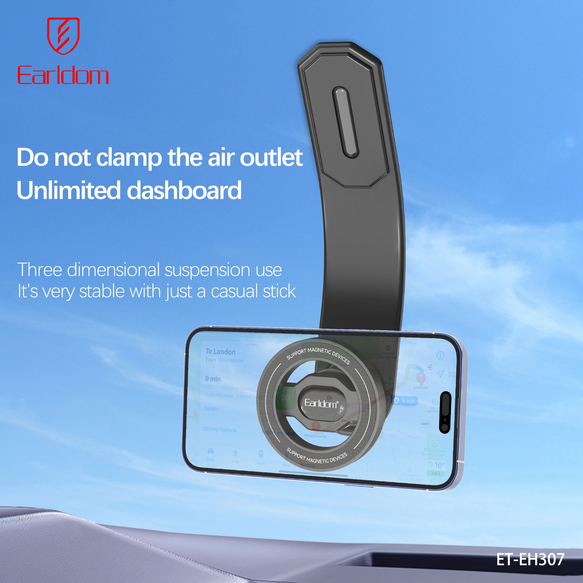 Dashboard behind the vehicle screen Magnet holder