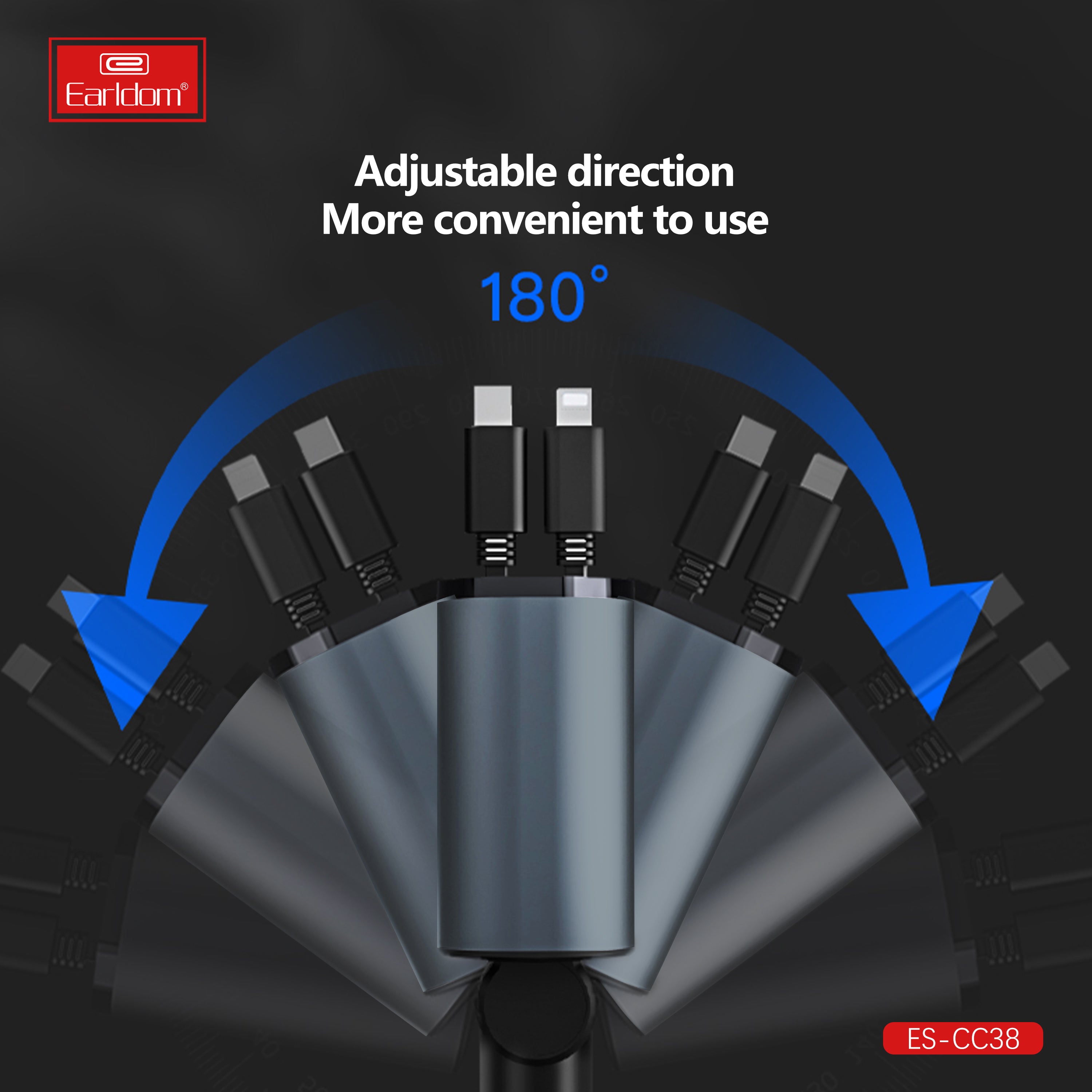 Earldom 63W USB+PD cable 80cm storage ios type-c car charger