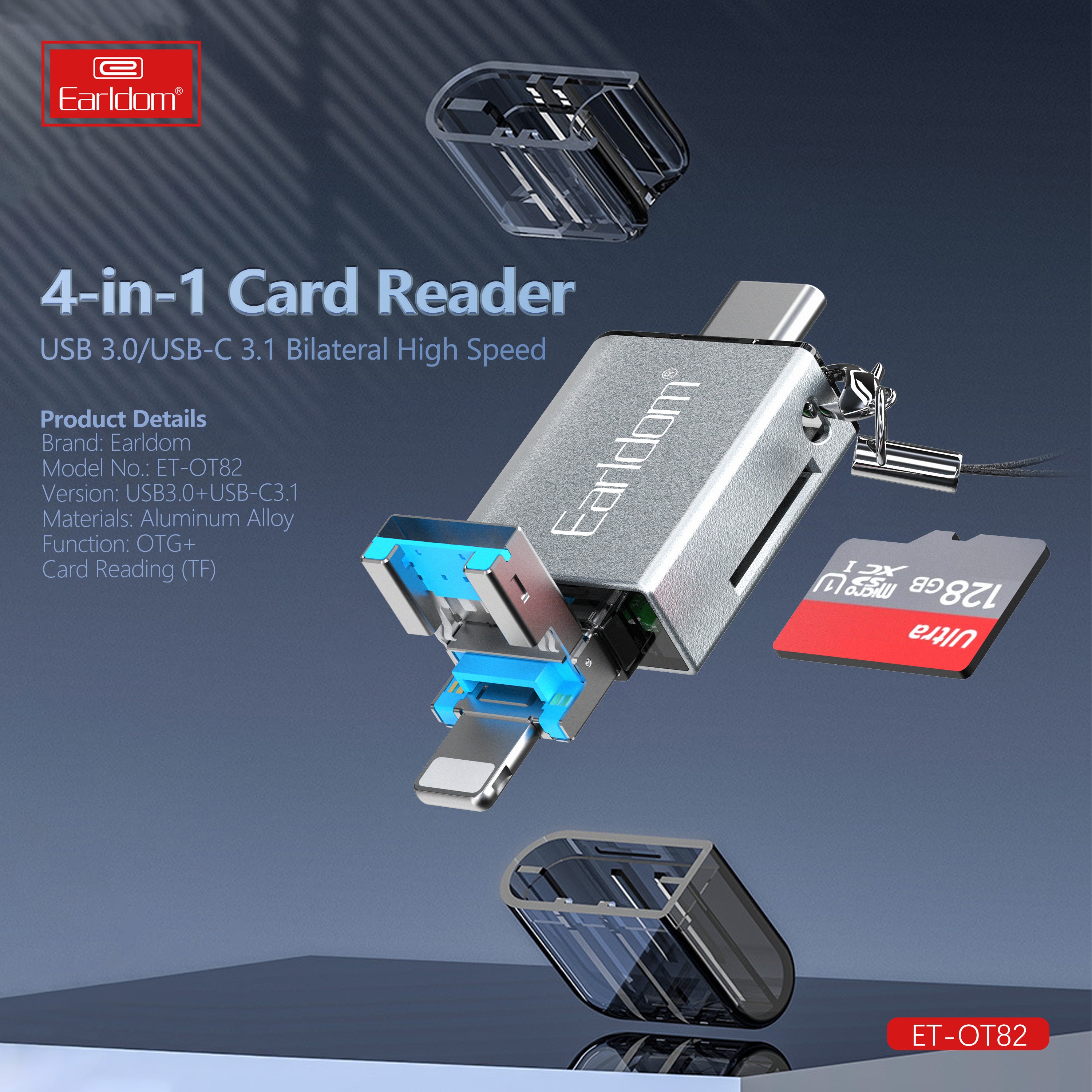 type c lighting to micro sd card to mobile phone