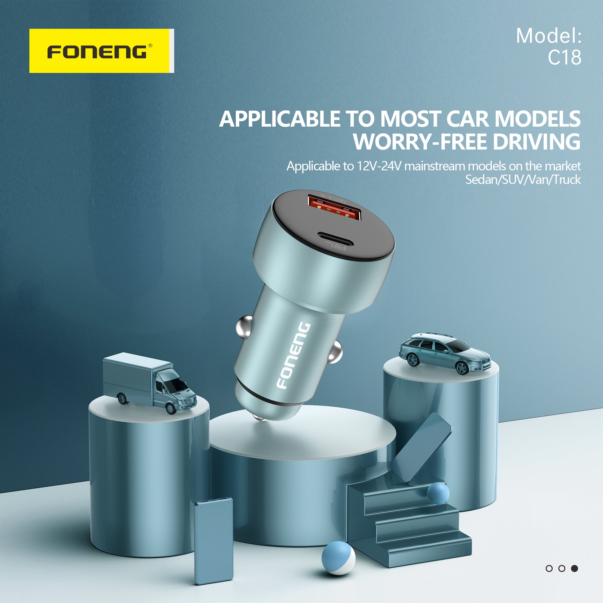 C18 A+C 2-Port Car Charger (48W)