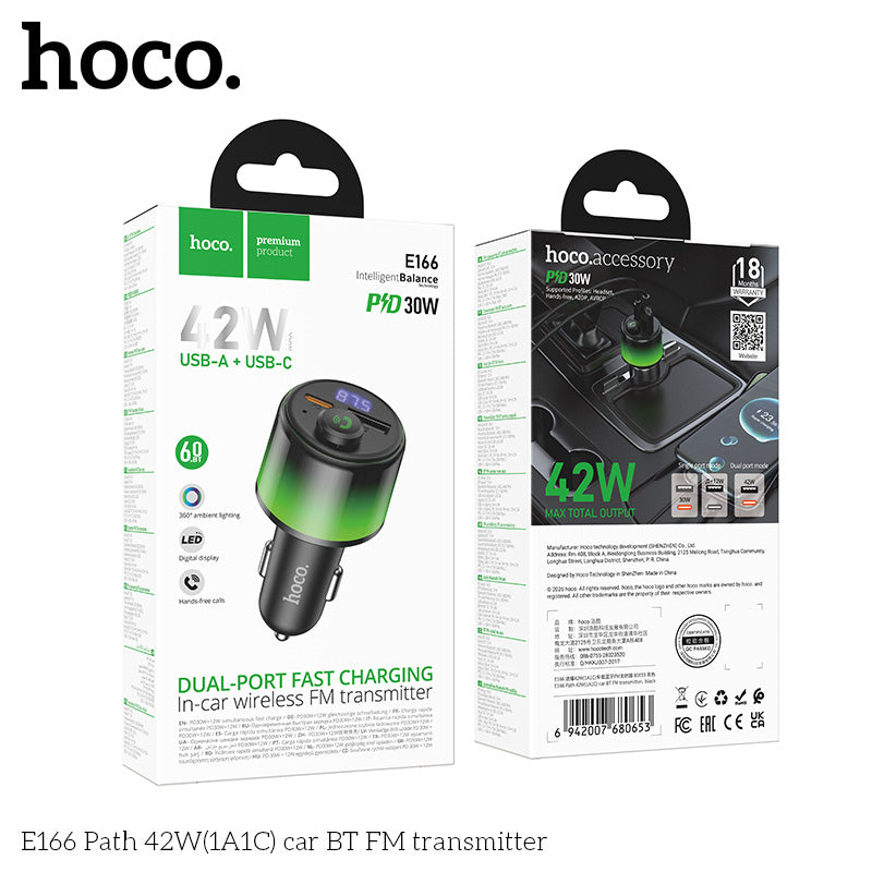 HD_SYNC:E166 Path 42W(1A1C) car BT FM transmitter