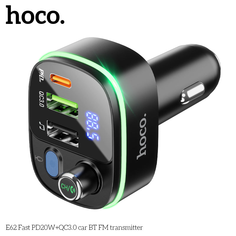 HD_SYNC:E62 Fast PD20W+QC3.0 car BT FM transmitter