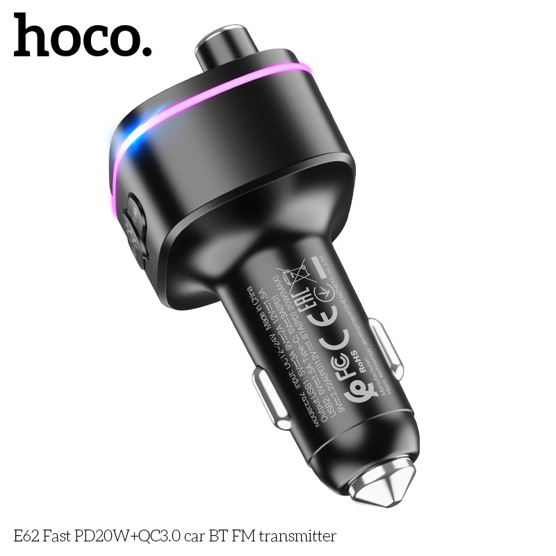 HD_SYNC:E62 Fast PD20W+QC3.0 car BT FM transmitter