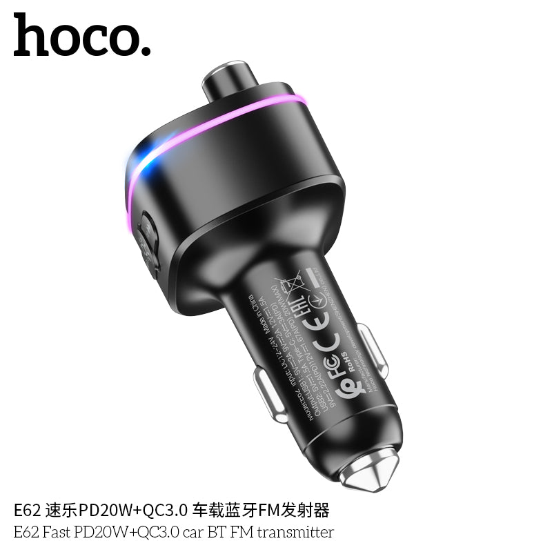 HD_SYNC:E62 Fast PD20W+QC3.0 car BT FM transmitter