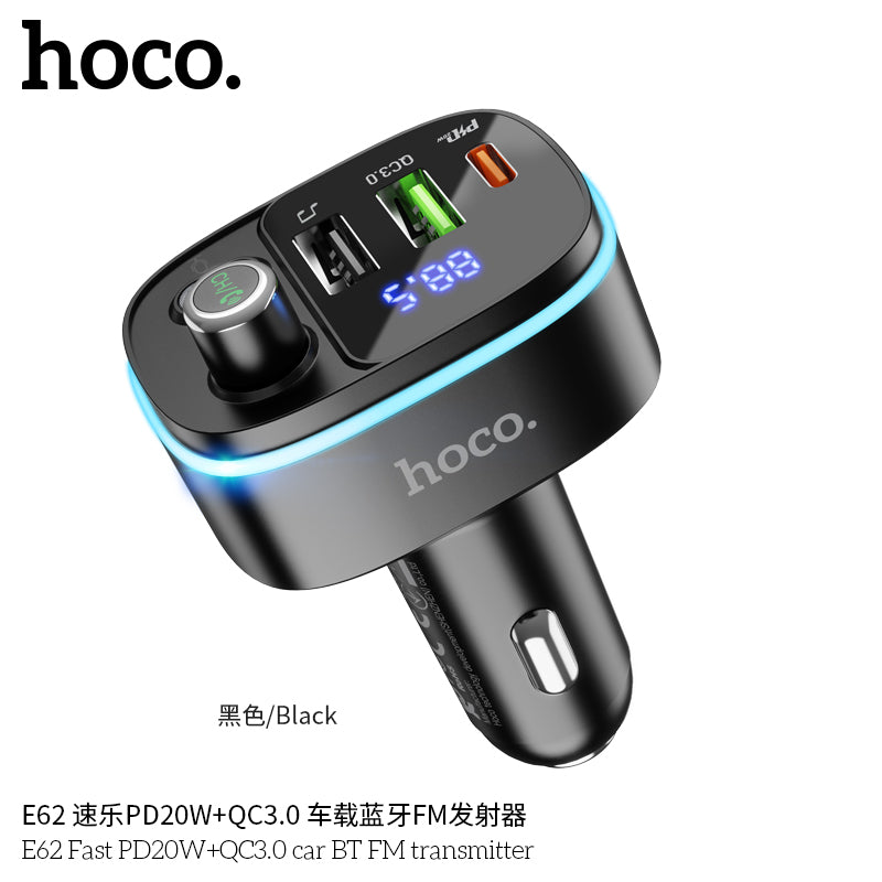 HD_SYNC:E62 Fast PD20W+QC3.0 car BT FM transmitter