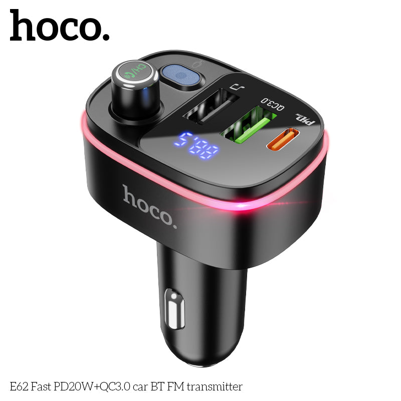 HD_SYNC:E62 Fast PD20W+QC3.0 car BT FM transmitter
