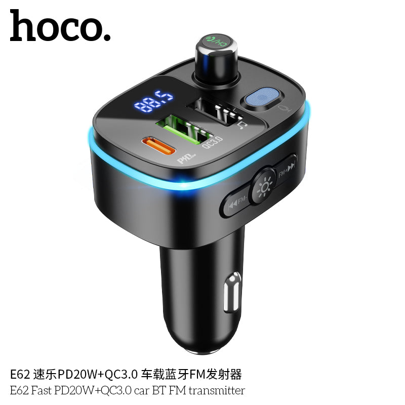 HD_SYNC:E62 Fast PD20W+QC3.0 car BT FM transmitter