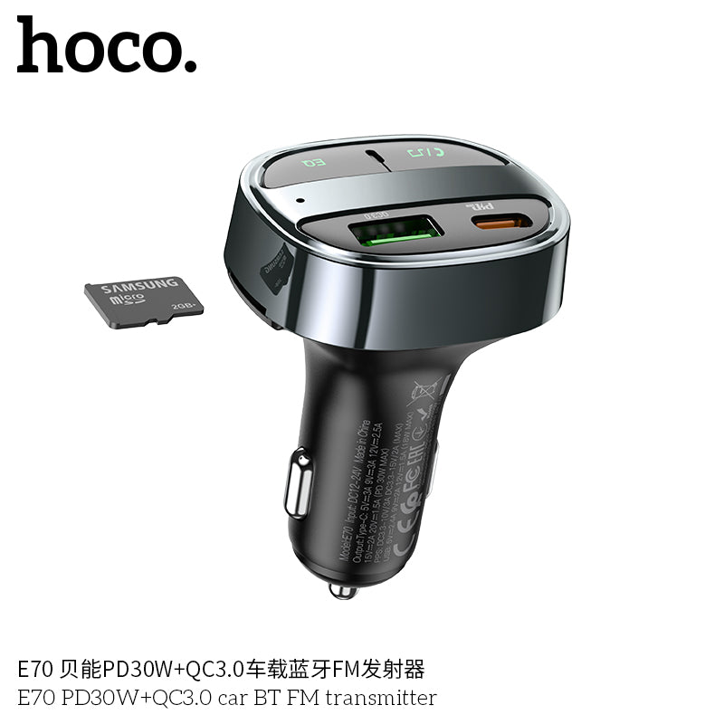HD_SYNC:E70 PD30W+QC3.0 car BT FM transmitter