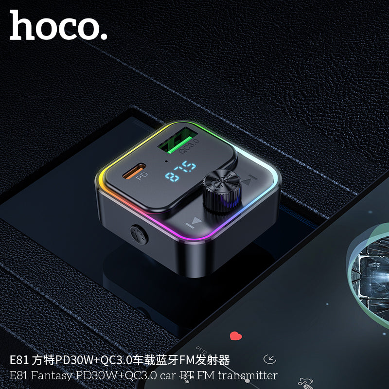 HD_SYNC:E81 Fantasy PD30W+QC3.0 car BT FM transmitter