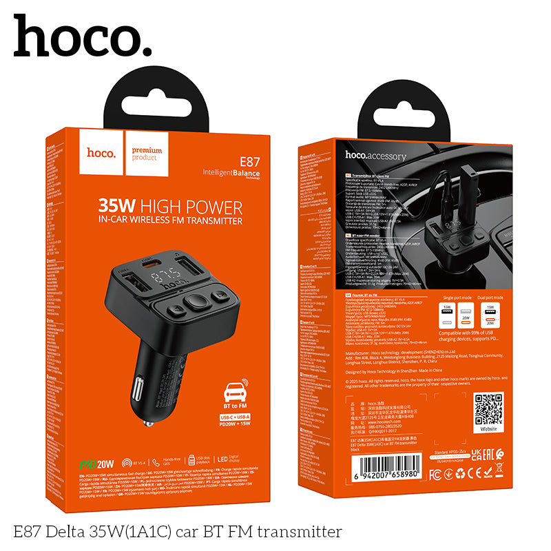 HD_SYNC:E87 Delta 35W(1A1C) car BT FM transmitter