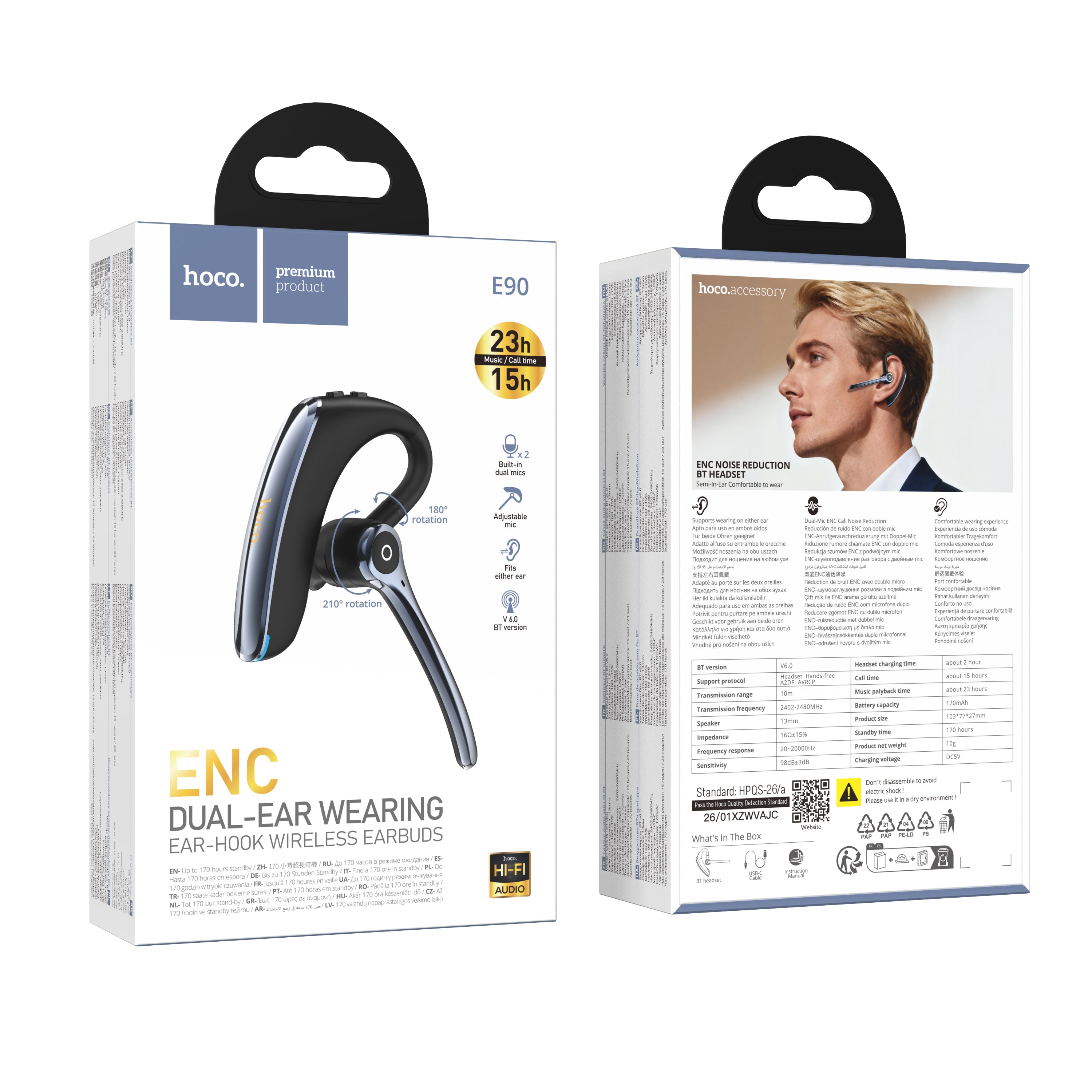 HD_SYNC:E90 Liya ENC noise reduction BT headset
