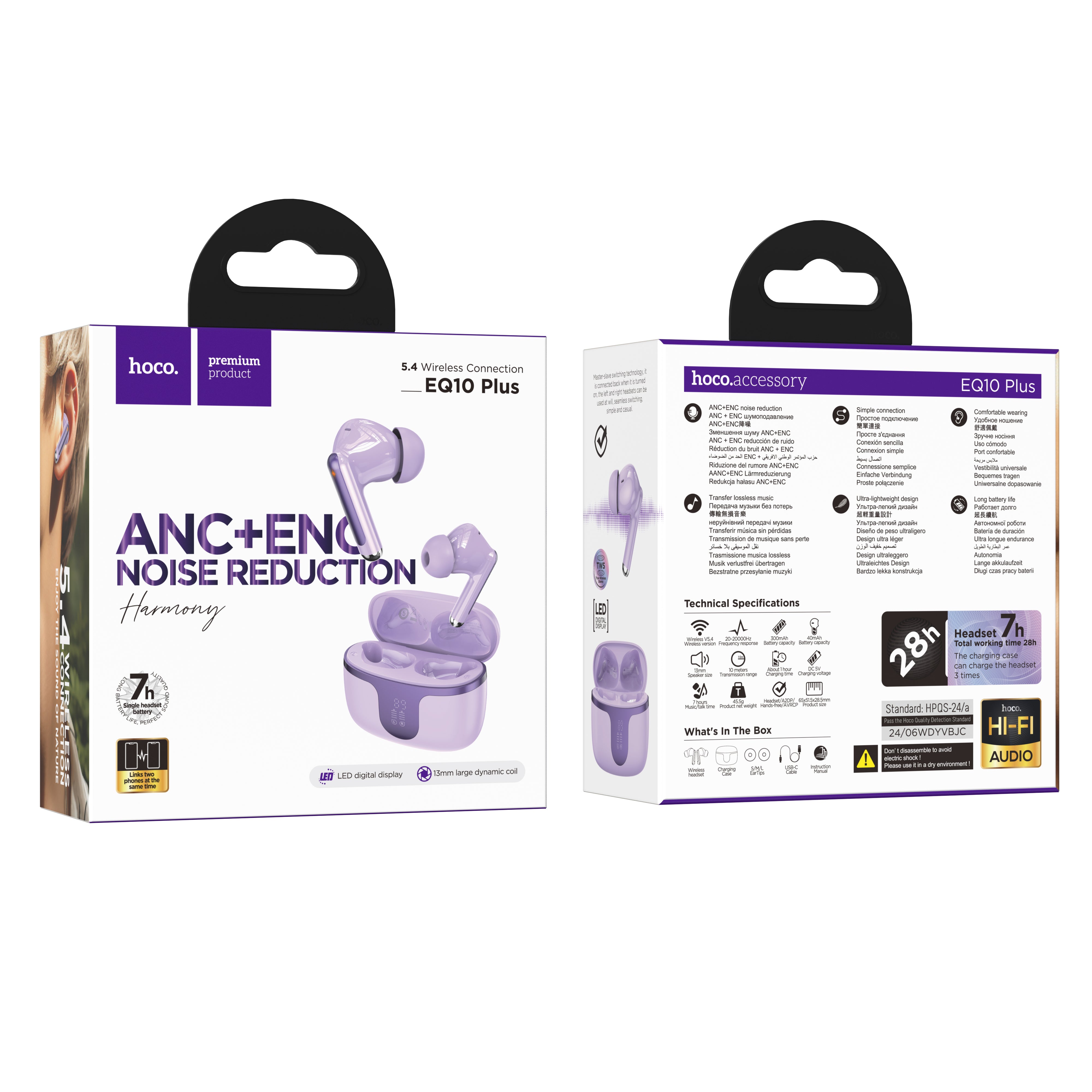 HD_SYNC:EQ10 Plus Harmony true wireless ANC+ENC Noise Reduction BT headset