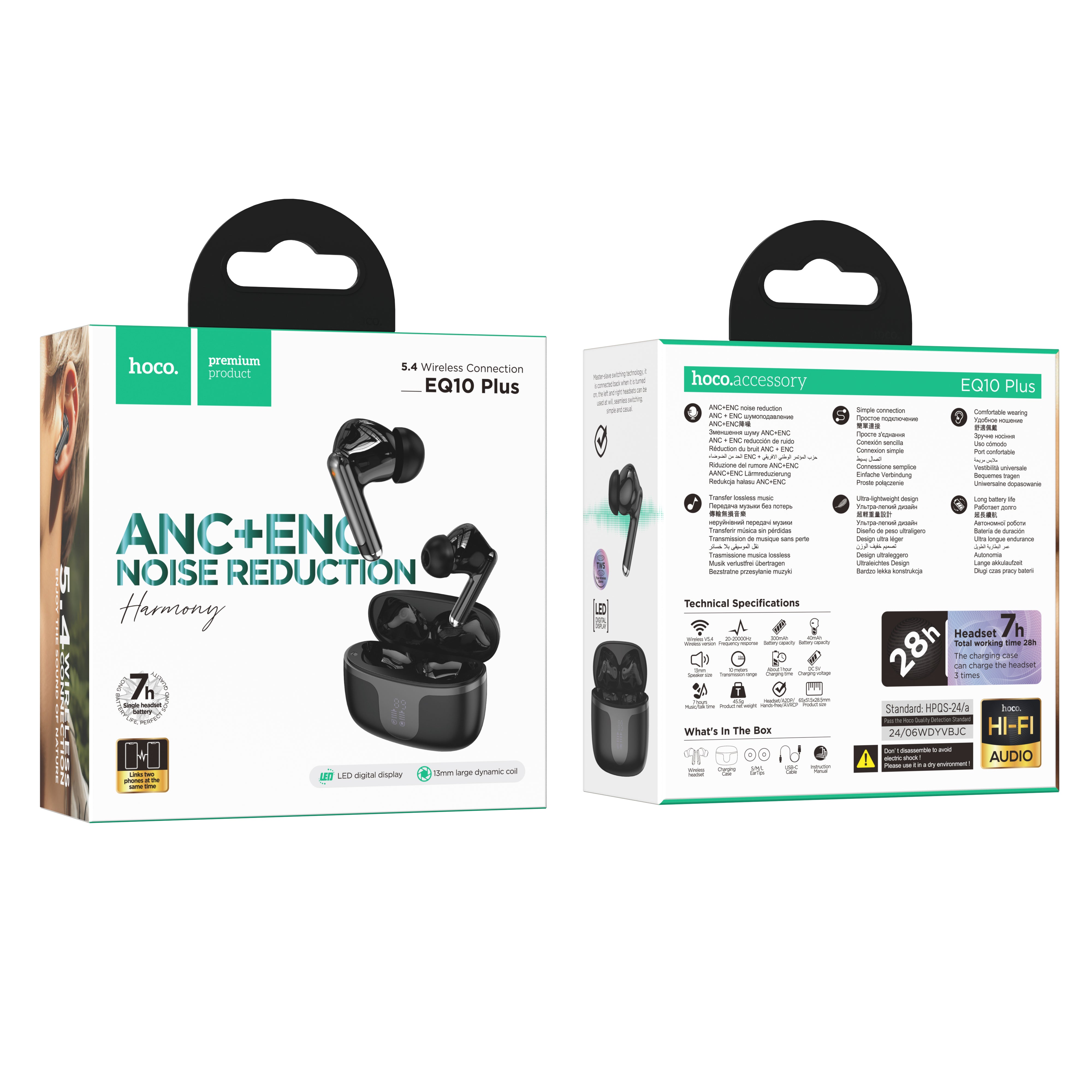HD_SYNC:EQ10 Plus Harmony true wireless ANC+ENC Noise Reduction BT headset