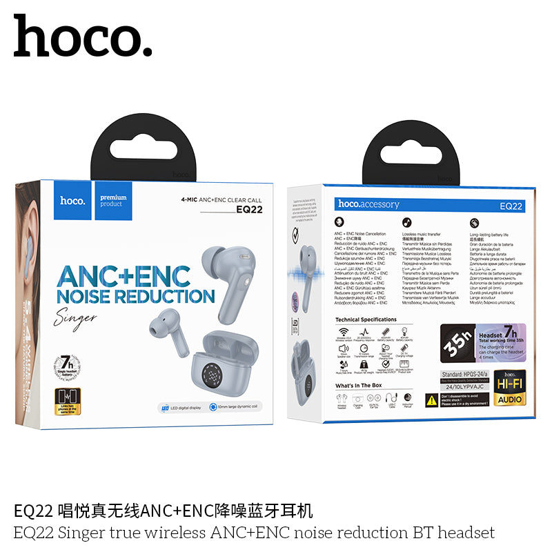 HD_SYNC:EQ22 Singer true wireless ANC+ENC noise reduction BT headset