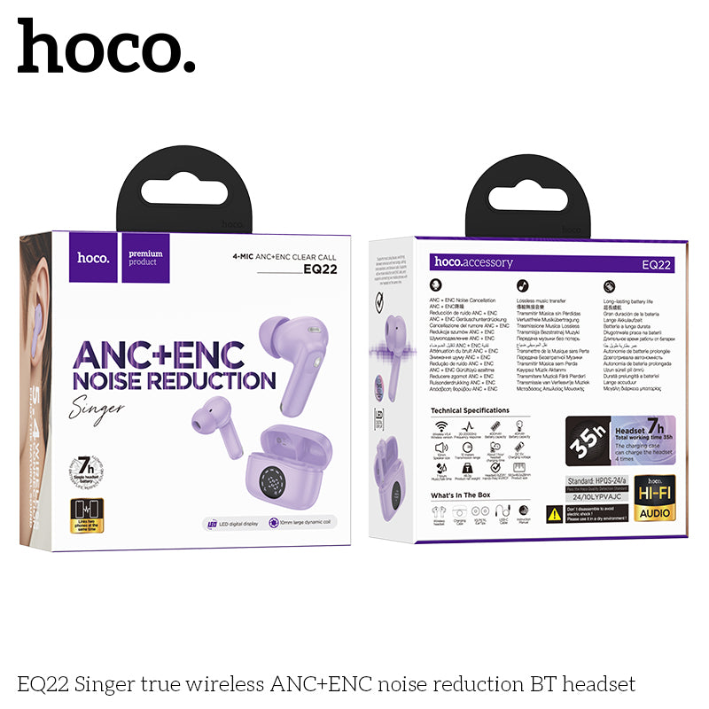 HD_SYNC:EQ22 Singer true wireless ANC+ENC noise reduction BT headset
