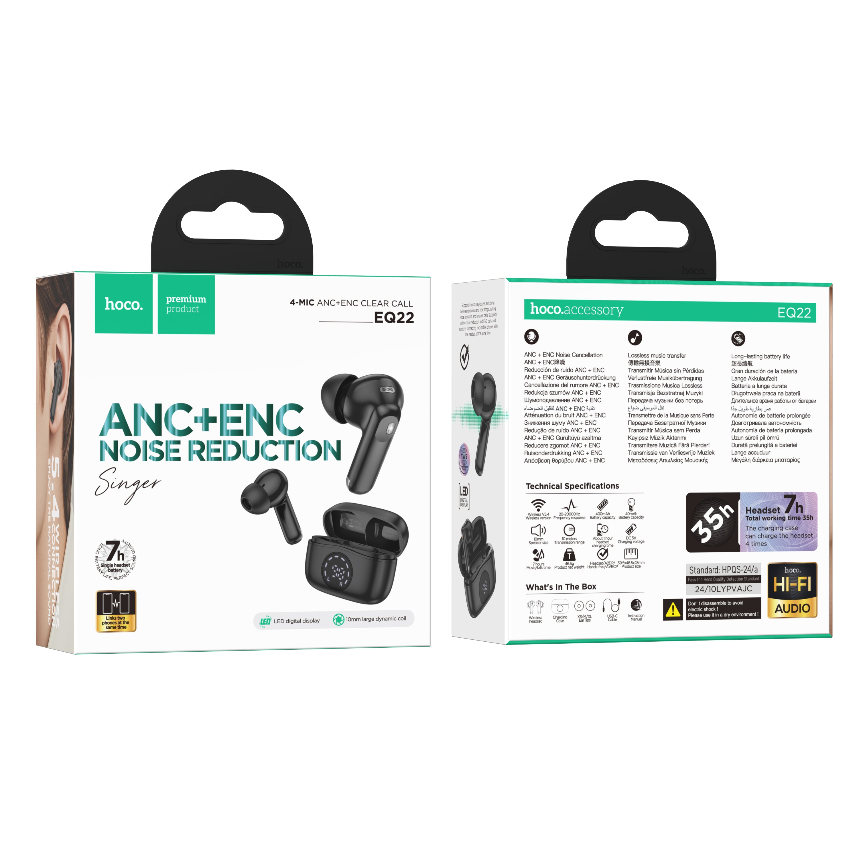 HD_SYNC:EQ22 Singer true wireless ANC+ENC noise reduction BT headset