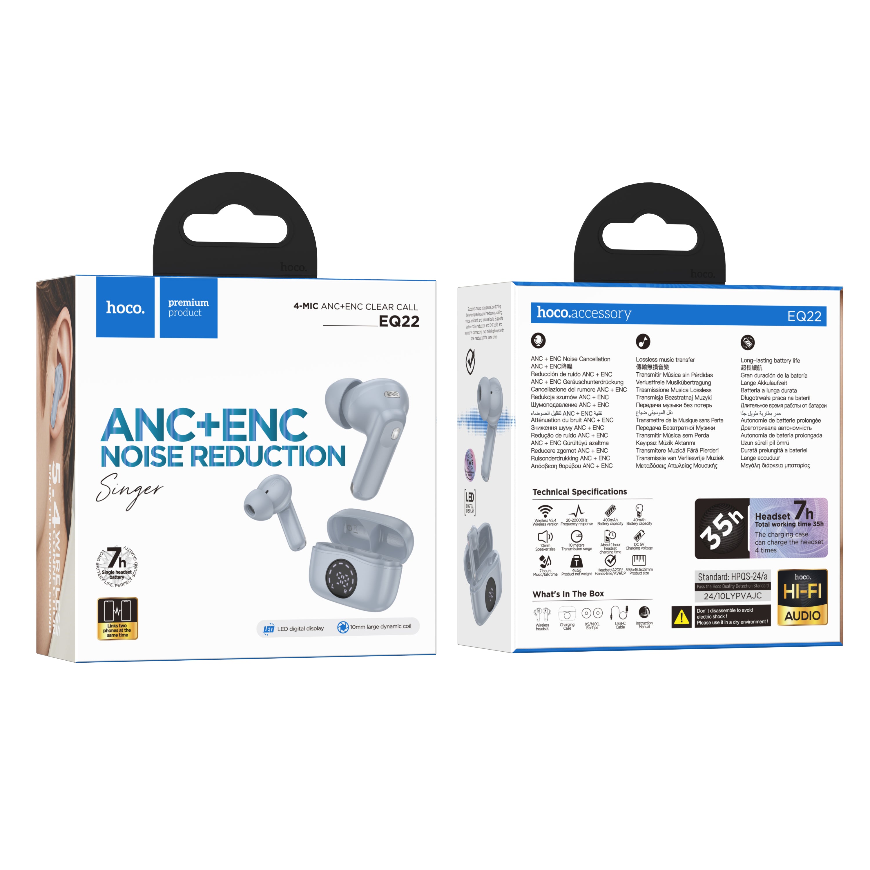 HD_SYNC:EQ22 Singer true wireless ANC+ENC noise reduction BT headset