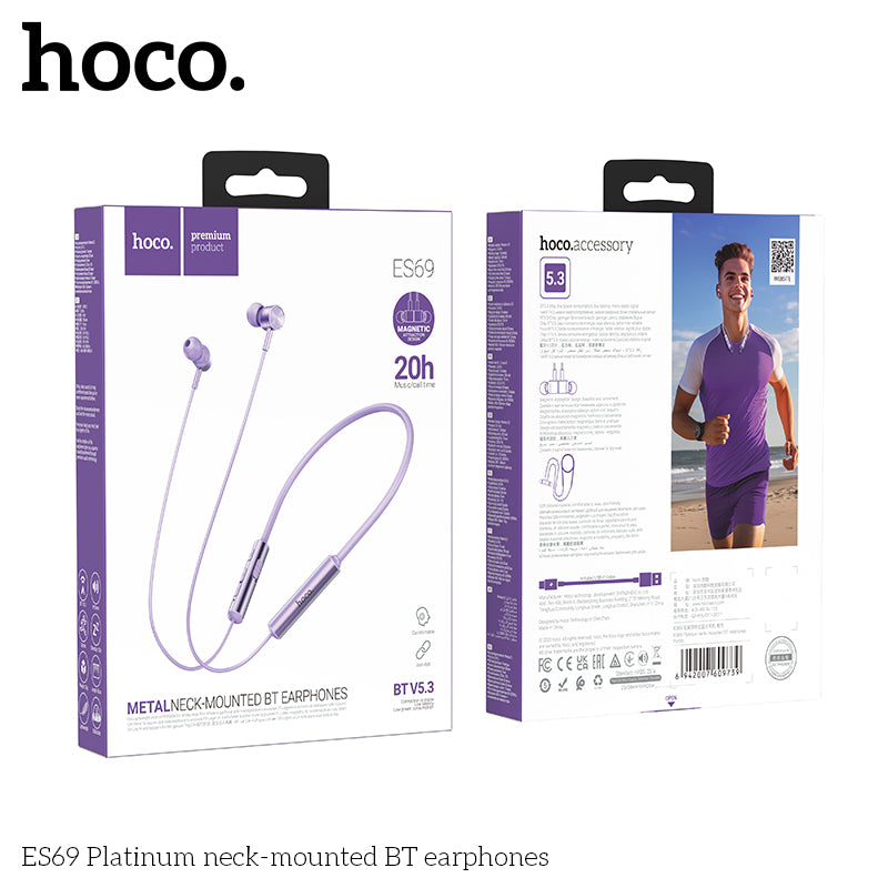 HD_SYNC:ES69 Platinum neck-mounted BT earphones