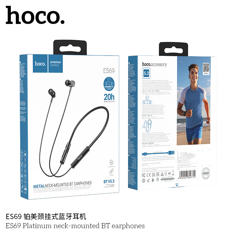 HD_SYNC:ES69 Platinum neck-mounted BT earphones