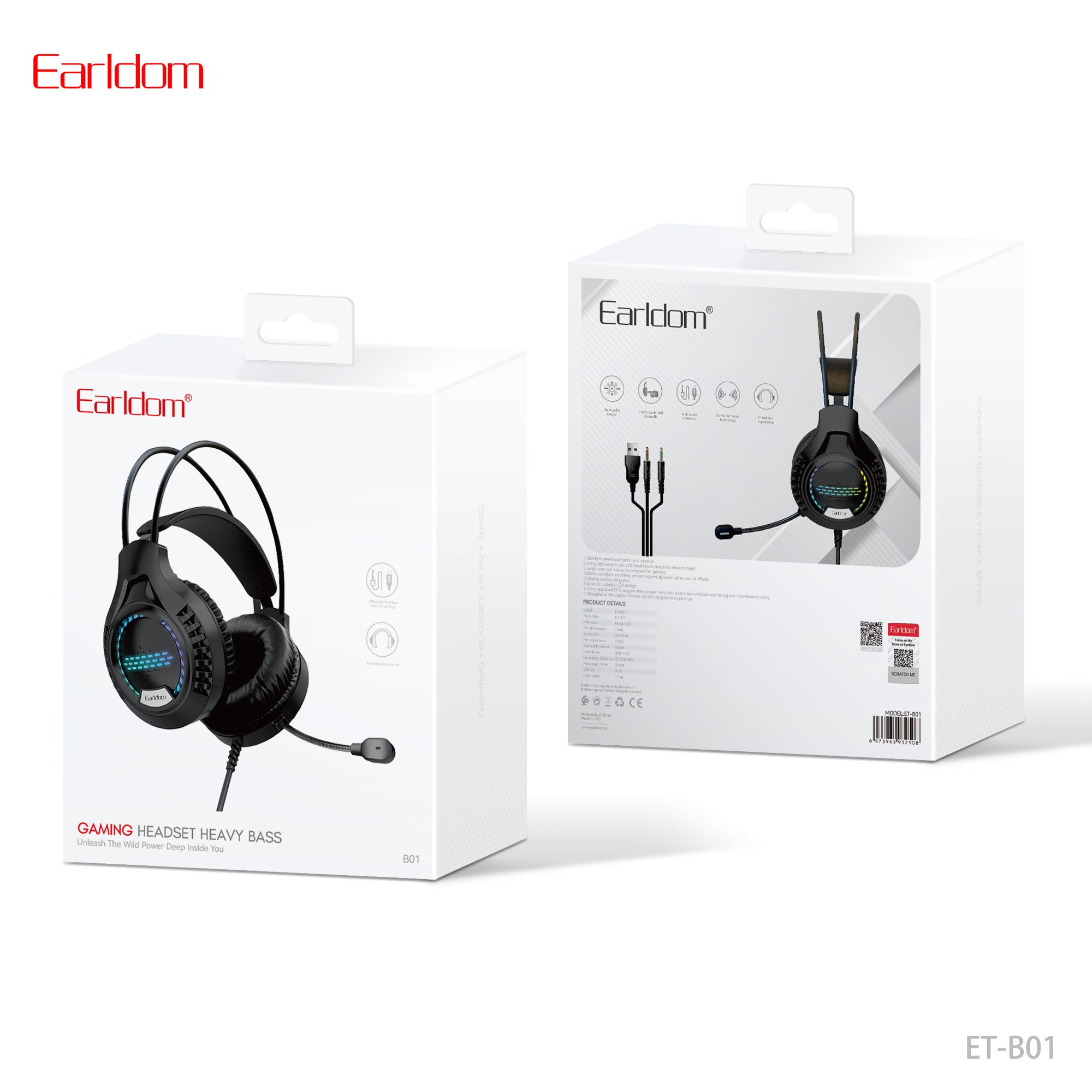 Earldom ET-B01 Bluetooth Headphone 50MM - Black – TEQ PTY LTD
